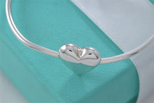 Load image into Gallery viewer, Tiffany &amp; Co. Silver Puffy Heart Hook Bangle Bracelet
