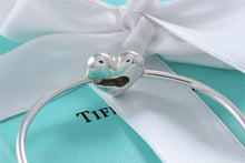 Load image into Gallery viewer, Tiffany &amp; Co. Silver Puffy Heart Hook Bangle Bracelet
