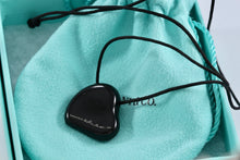 Load image into Gallery viewer, Tiffany &amp; Co. Elsa Peretti Black Full Heart Silk Cord Necklace
