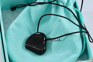 Tiffany & Co. Elsa Peretti Black Full Heart Silk Cord Necklace