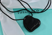 Load image into Gallery viewer, Tiffany &amp; Co. Elsa Peretti Black Full Heart Silk Cord Necklace
