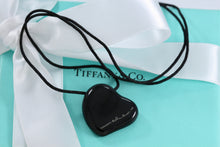 Load image into Gallery viewer, Tiffany &amp; Co. Elsa Peretti Black Full Heart Silk Cord Necklace
