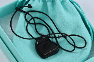 Tiffany & Co. Elsa Peretti Black Full Heart Silk Cord Necklace
