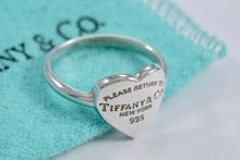 Load image into Gallery viewer, Return to Tiffany &amp; Co. Silver Heart Band Ring Size 6.5
