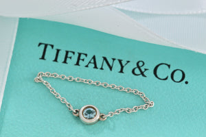 Tiffany & Co. Elsa Peretti Silver Color By The Yard Aquamarine Chain Ring