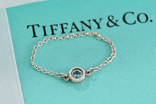 Load image into Gallery viewer, Tiffany &amp; Co. Elsa Peretti Silver Color By The Yard Aquamarine Chain Ring
