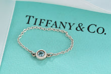 Load image into Gallery viewer, Tiffany &amp; Co. Elsa Peretti Silver Color By The Yard Aquamarine Chain Ring
