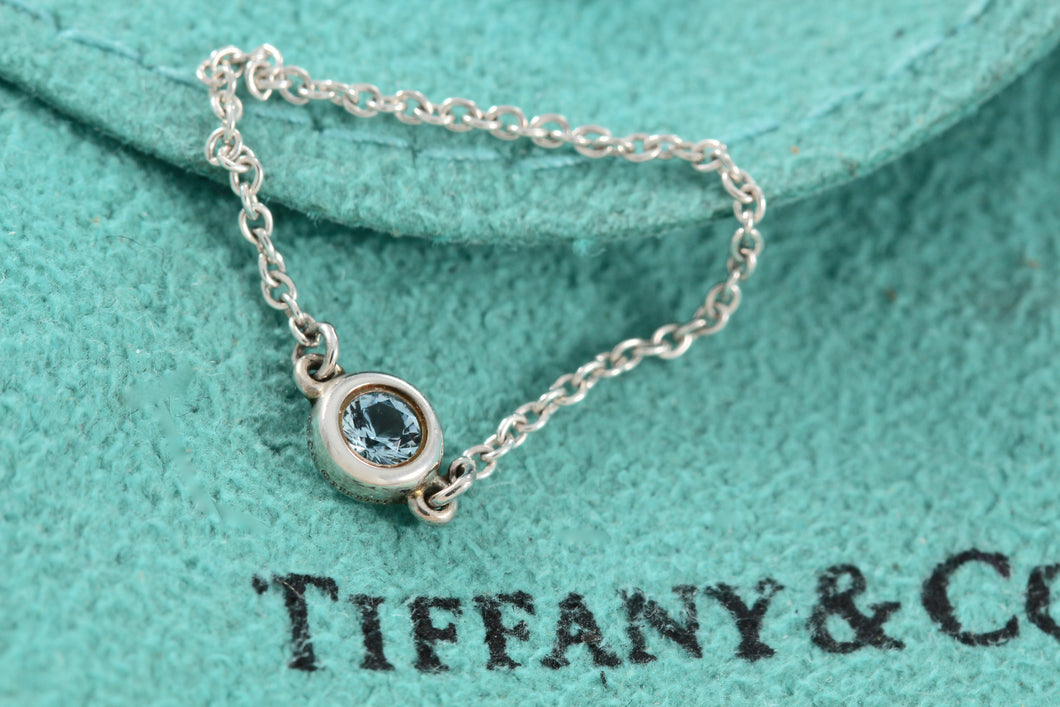 Tiffany & Co. Elsa Peretti Silver Color By The Yard Aquamarine Chain Ring