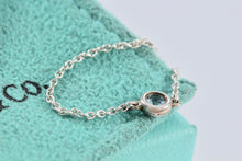 Load image into Gallery viewer, Tiffany &amp; Co. Elsa Peretti Silver Color By The Yard Aquamarine Chain Ring
