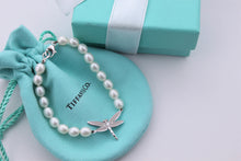 Load image into Gallery viewer, Tiffany &amp; Co. Nature 18K White Gold Diamond Pearl Strand Dragonfly Bracelet
