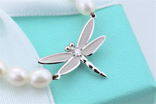 Load image into Gallery viewer, Tiffany &amp; Co. Nature 18K White Gold Diamond Pearl Strand Dragonfly Bracelet
