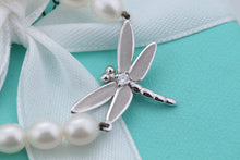 Load image into Gallery viewer, Tiffany &amp; Co. Nature 18K White Gold Diamond Pearl Strand Dragonfly Bracelet
