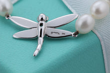 Load image into Gallery viewer, Tiffany &amp; Co. Nature 18K White Gold Diamond Pearl Strand Dragonfly Bracelet
