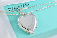 Load image into Gallery viewer, Tiffany &amp; Co. Silver Large Heart Locket 18&quot; Chain Necklace
