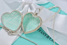 Load image into Gallery viewer, Tiffany &amp; Co. Silver Large Heart Locket 18&quot; Chain Necklace
