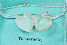 Load image into Gallery viewer, Tiffany &amp; Co. Silver Large Heart Locket 18&quot; Chain Necklace

