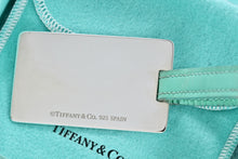 Load image into Gallery viewer, Tiffany &amp; Co. 1837 Silver Luggage Tag Blue Leather Strap
