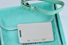 Load image into Gallery viewer, Tiffany &amp; Co. 1837 Silver Luggage Tag Blue Leather Strap
