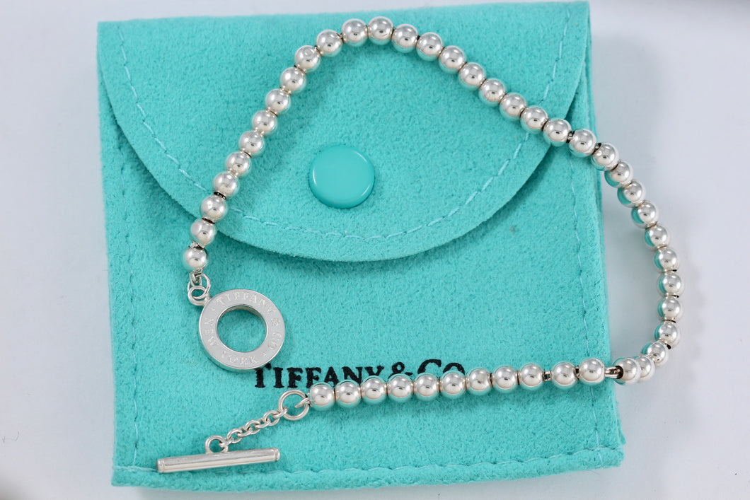 Tiffany & Co. Silver Mini Bead Toggle Bracelet