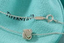 Load image into Gallery viewer, Tiffany &amp; Co. Mesh Silver Twist Knot Pendant Necklace

