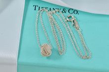 Load image into Gallery viewer, Tiffany &amp; Co. Mesh Silver Twist Knot Pendant Necklace
