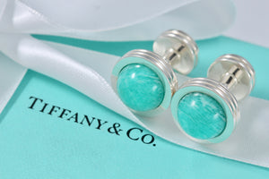 Tiffany & Co. Paloma Picasso Mens Silver Amazonite Cufflinks