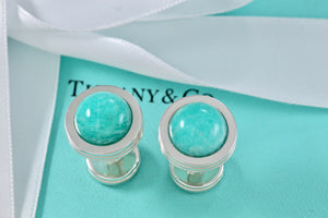 Tiffany & Co. Paloma Picasso Mens Silver Amazonite Cufflinks