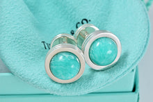 Load image into Gallery viewer, Tiffany &amp; Co. Paloma Picasso Mens Silver Amazonite Cufflinks
