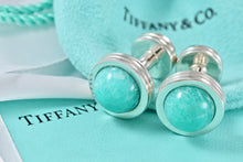 Load image into Gallery viewer, Tiffany &amp; Co. Paloma Picasso Mens Silver Amazonite Cufflinks

