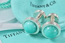 Load image into Gallery viewer, Tiffany &amp; Co. Paloma Picasso Mens Silver Amazonite Cufflinks
