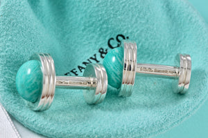 Tiffany & Co. Paloma Picasso Mens Silver Amazonite Cufflinks