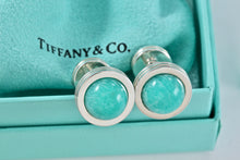 Load image into Gallery viewer, Tiffany &amp; Co. Paloma Picasso Mens Silver Amazonite Cufflinks

