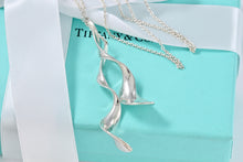 Load image into Gallery viewer, Tiffany &amp; Co. Frank Gehry Silver Double Orchid Dangle Necklace
