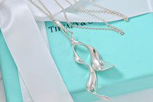 Load image into Gallery viewer, Tiffany &amp; Co. Frank Gehry Silver Double Orchid Dangle Necklace
