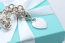 Load image into Gallery viewer, Tiffany &amp; Co. Silver Plain Heart Tag 10mm Heavy Link 16&quot; Necklace

