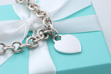 Load image into Gallery viewer, Tiffany &amp; Co. Silver Plain Heart Tag 10mm Heavy Link 16&quot; Necklace
