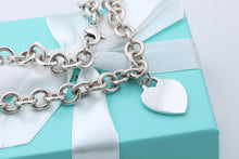 Load image into Gallery viewer, Tiffany &amp; Co. Silver Plain Heart Tag 10mm Heavy Link 16&quot; Necklace
