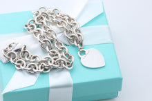 Load image into Gallery viewer, Tiffany &amp; Co. Silver Plain Heart Tag 10mm Heavy Link 16&quot; Necklace
