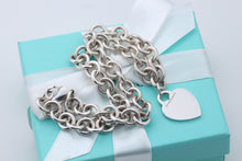 Load image into Gallery viewer, Tiffany &amp; Co. Silver Plain Heart Tag 10mm Heavy Link 16&quot; Necklace
