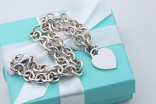 Load image into Gallery viewer, Tiffany &amp; Co. Silver Plain Heart Tag 10mm Heavy Link 16&quot; Necklace
