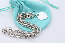Load image into Gallery viewer, Tiffany &amp; Co. Silver Plain Heart Tag 10mm Heavy Link 16&quot; Necklace
