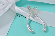 Load image into Gallery viewer, Tiffany &amp; Co. Elsa Peretti Sterling Silver Elongated Dangle Teardrop Earrings
