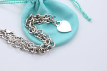 Load image into Gallery viewer, Tiffany &amp; Co. Silver Plain Heart Tag 10mm Heavy Link 16&quot; Necklace
