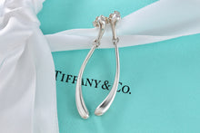 Load image into Gallery viewer, Tiffany &amp; Co. Elsa Peretti Sterling Silver Elongated Dangle Teardrop Earrings
