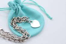 Load image into Gallery viewer, Tiffany &amp; Co. Silver Plain Heart Tag 10mm Heavy Link 16&quot; Necklace
