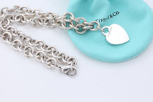 Load image into Gallery viewer, Tiffany &amp; Co. Silver Plain Heart Tag 10mm Heavy Link 16&quot; Necklace
