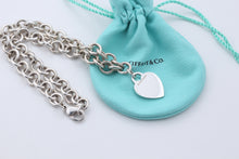 Load image into Gallery viewer, Tiffany &amp; Co. Silver Plain Heart Tag 10mm Heavy Link 16&quot; Necklace
