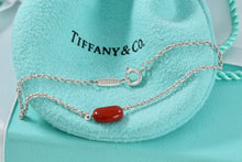 Load image into Gallery viewer, Tiffany &amp; Co. Elsa Peretti Silver Red Jasper Bean Bracelet
