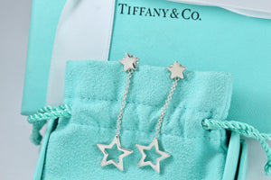 Tiffany & Co. Silver Star Dangle Lariat Earrings