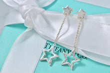 Load image into Gallery viewer, Tiffany &amp; Co. Silver Star Dangle Lariat Earrings
